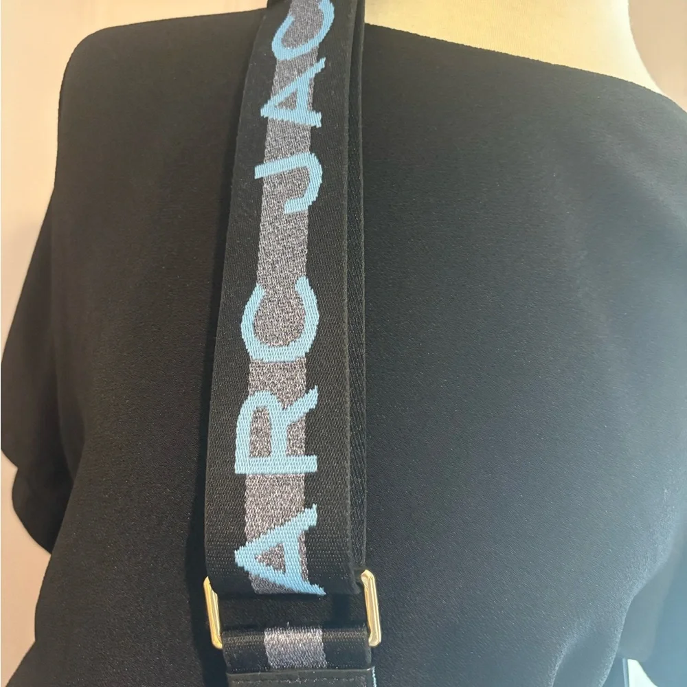 Marc Jacobs Navy and Cream Crossbody Camera Bag with Gold Hardware